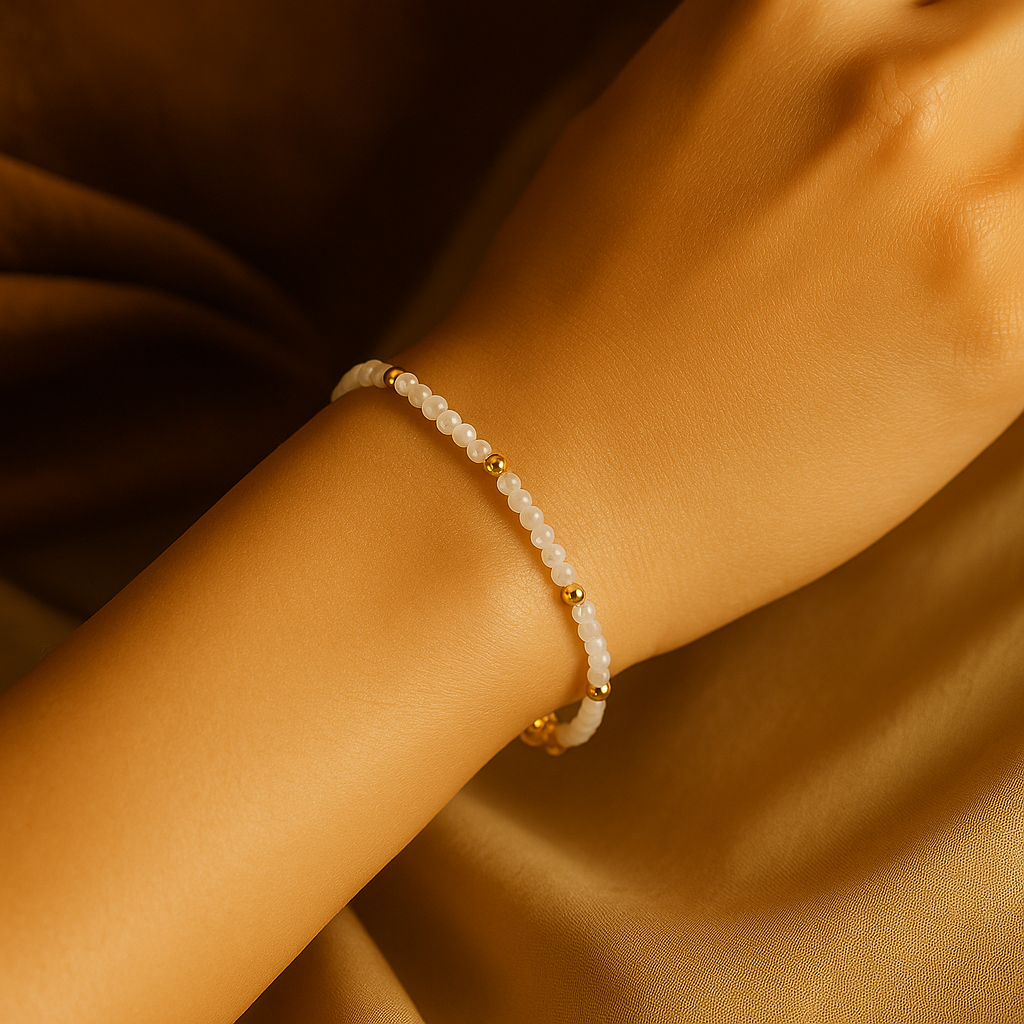 Bracelet pierre de lune naturelle – Énergie féminine, intuition & équilibre émotionnel