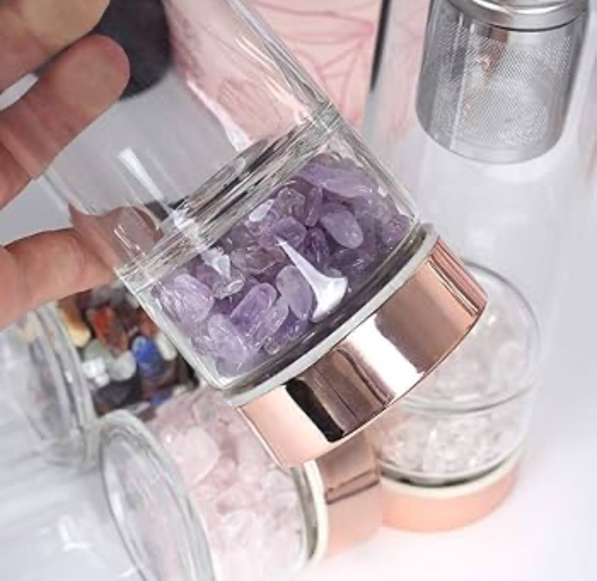 Bouteille infusion eau Améthyste