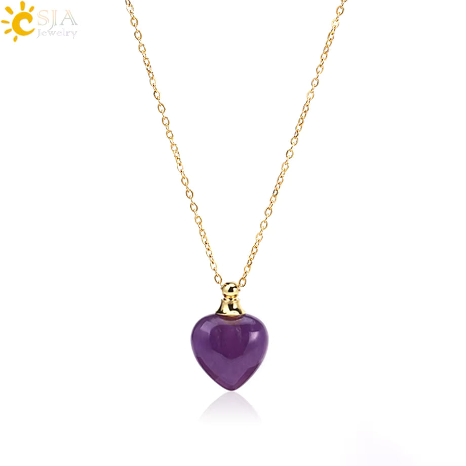 Collier cœur en Améthyste naturelle