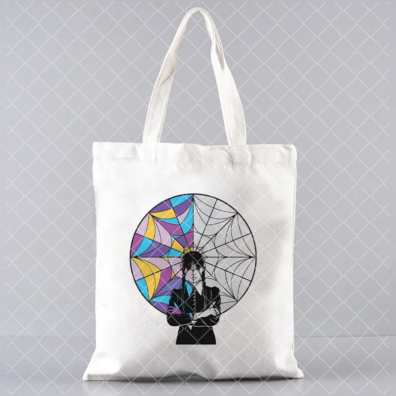 Tote bag en toile – Style Nevermore & Wednesday Addams