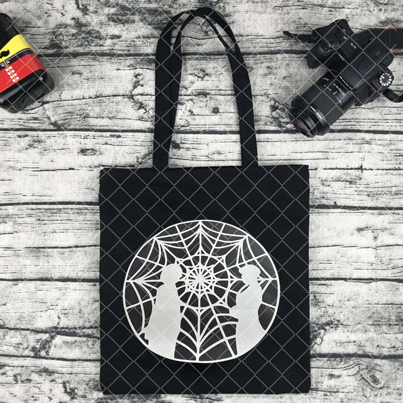 Tote bag en toile – Style Nevermore & Wednesday Addams