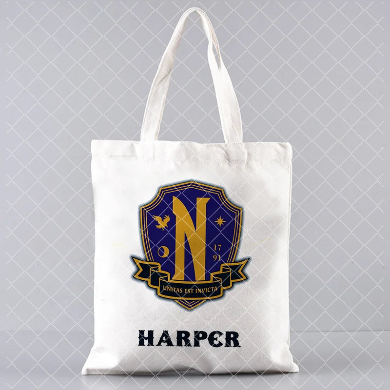 Tote bag en toile – Style Nevermore & Wednesday Addams