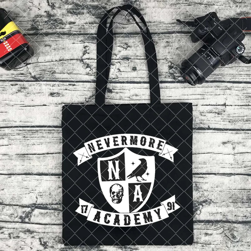 Tote bag en toile – Style Nevermore & Wednesday Addams