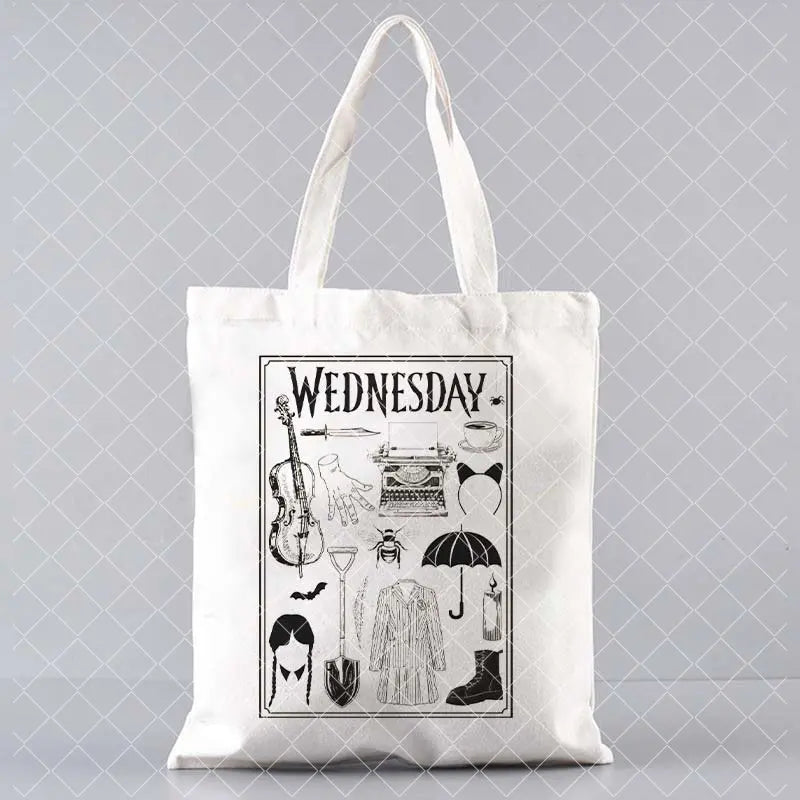 Tote bag en toile – Style Nevermore & Wednesday Addams