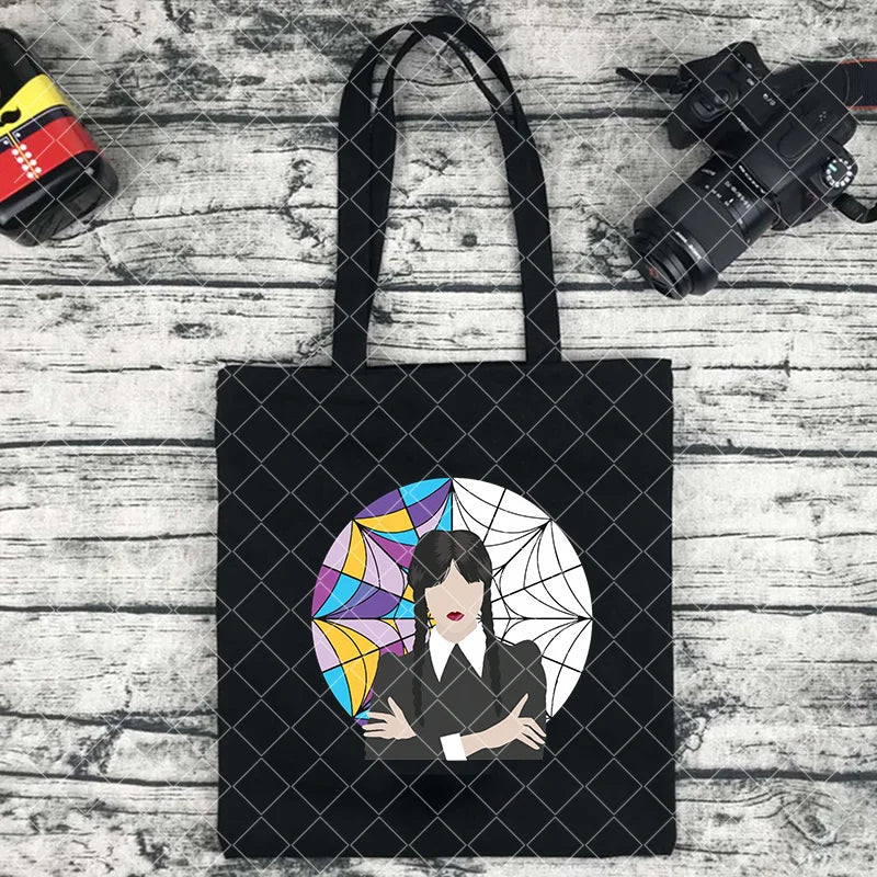 Tote bag en toile – Style Nevermore & Wednesday Addams