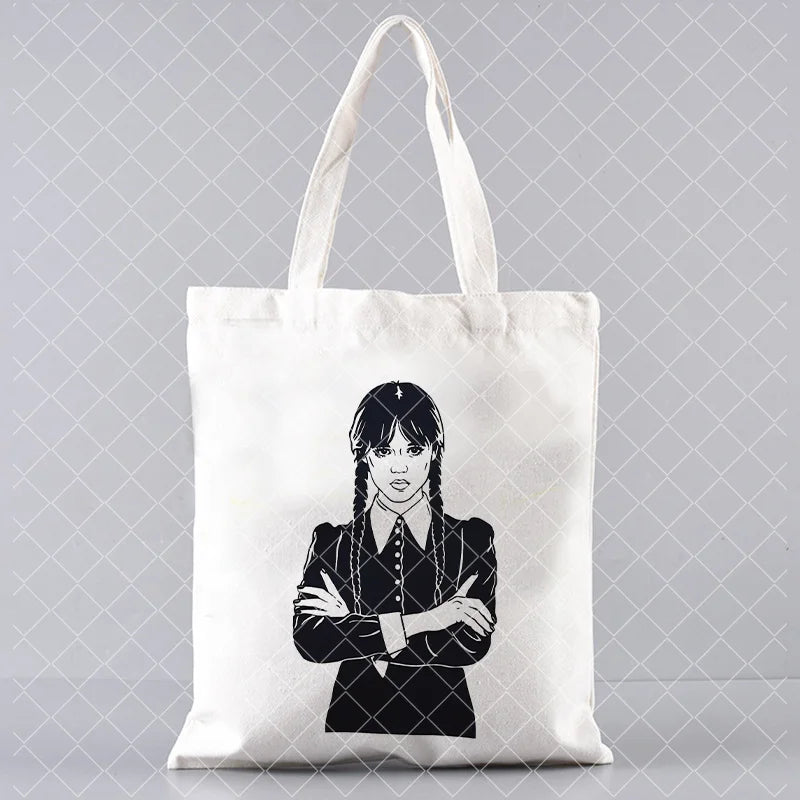 Tote bag en toile – Style Nevermore & Wednesday Addams