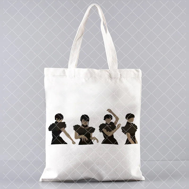 Tote bag en toile – Style Nevermore & Wednesday Addams
