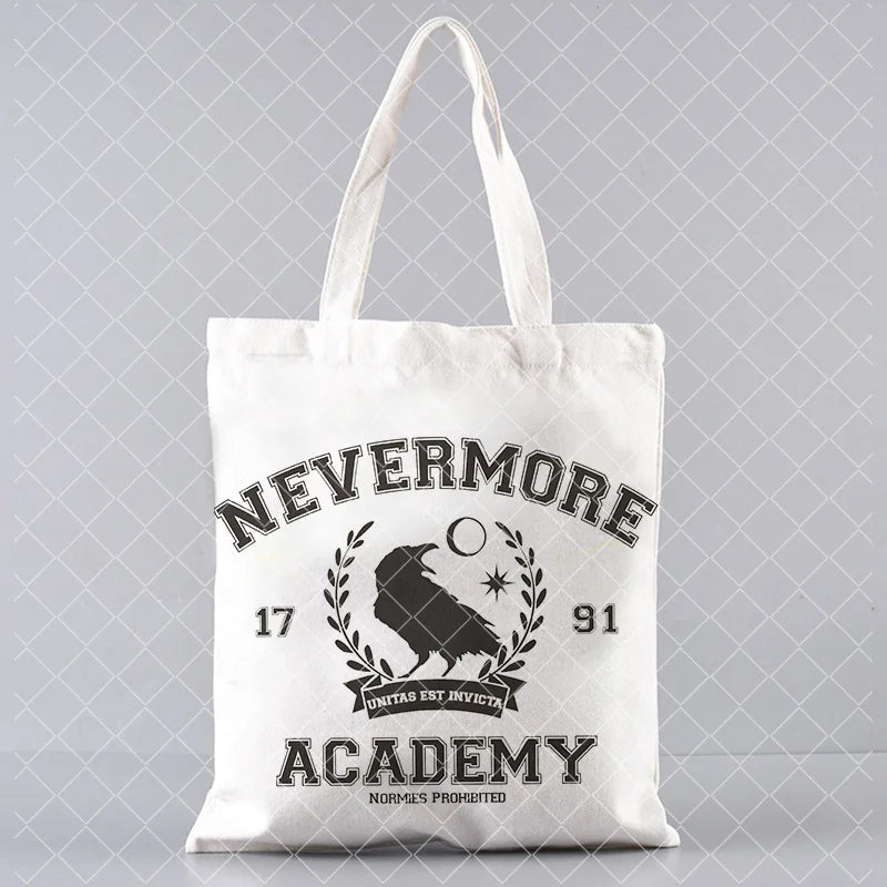 Tote bag en toile – Style Nevermore & Wednesday Addams