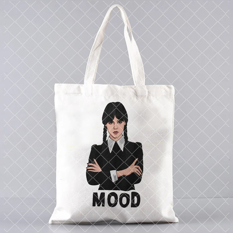 Tote bag en toile – Style Nevermore & Wednesday Addams