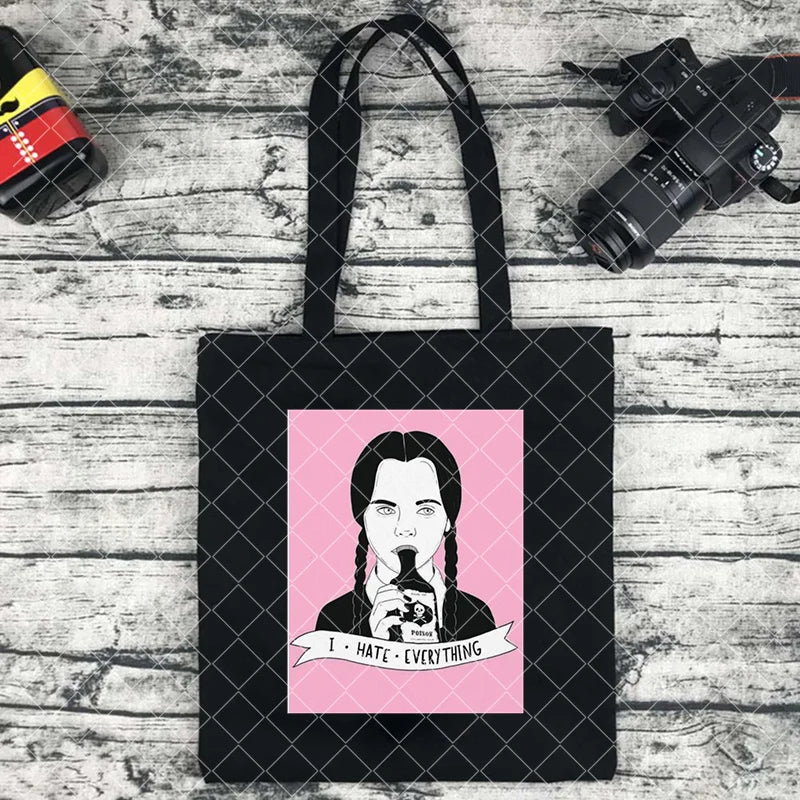 Tote bag en toile – Style Nevermore & Wednesday Addams