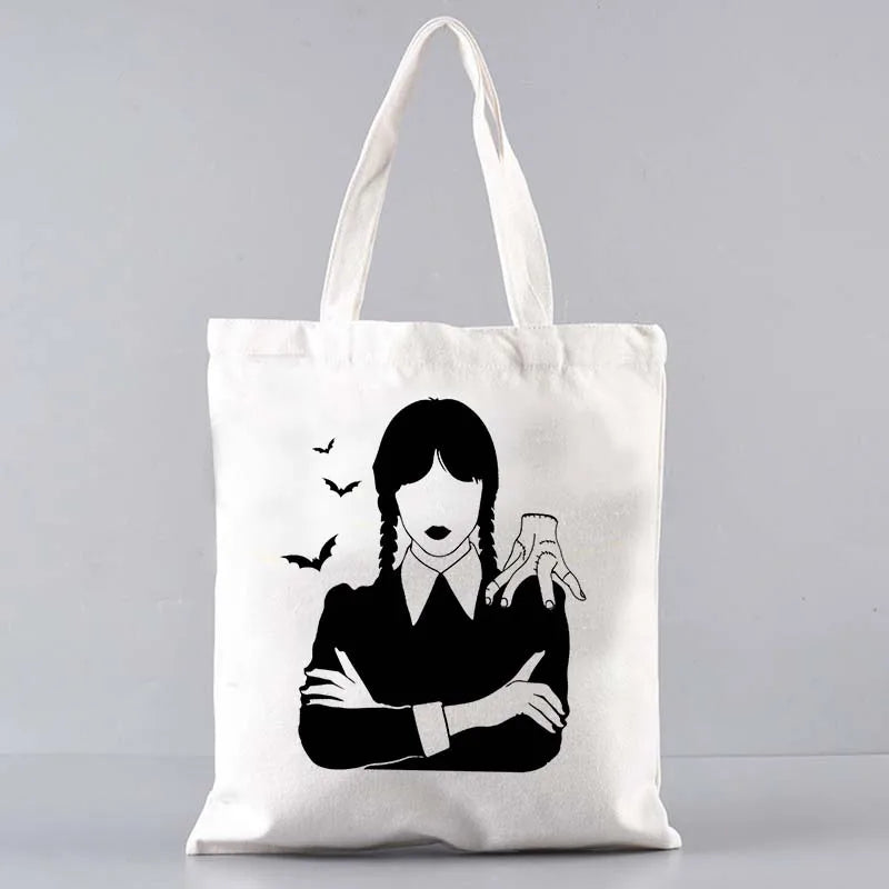 Tote bag en toile – Style Nevermore & Wednesday Addams