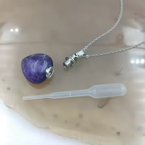 Duo de colliers en pierres naturelles – Améthyste et Quartz Rose