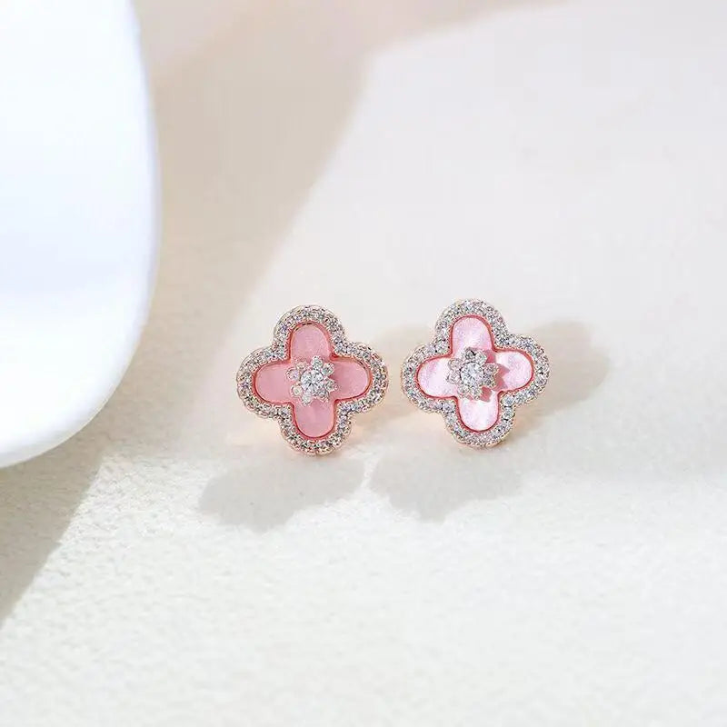 Bracelet réglable fleur cristal – nacre