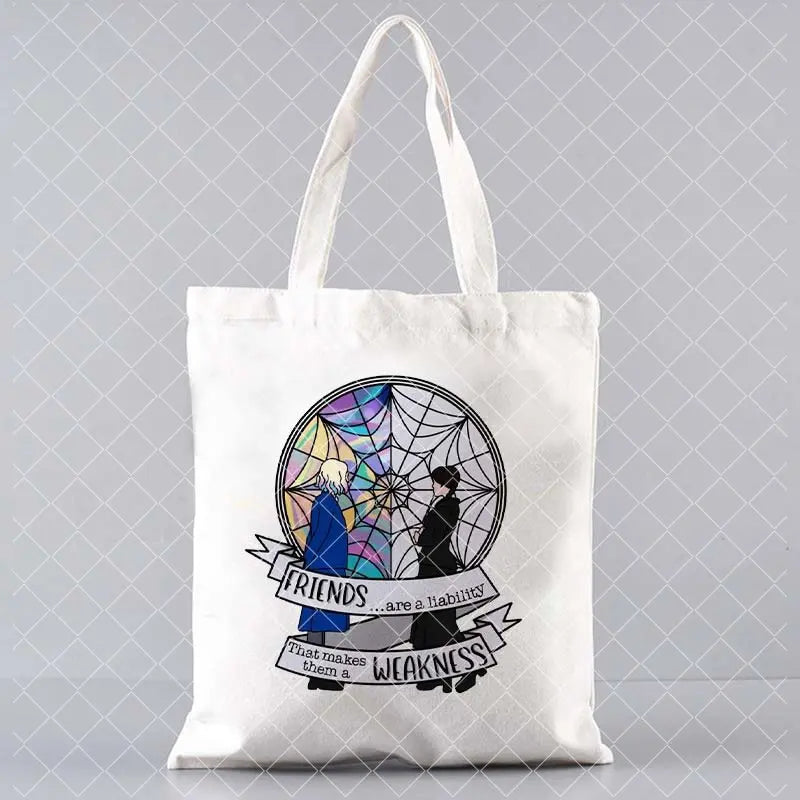Tote bag en toile – Style Nevermore & Wednesday Addams
