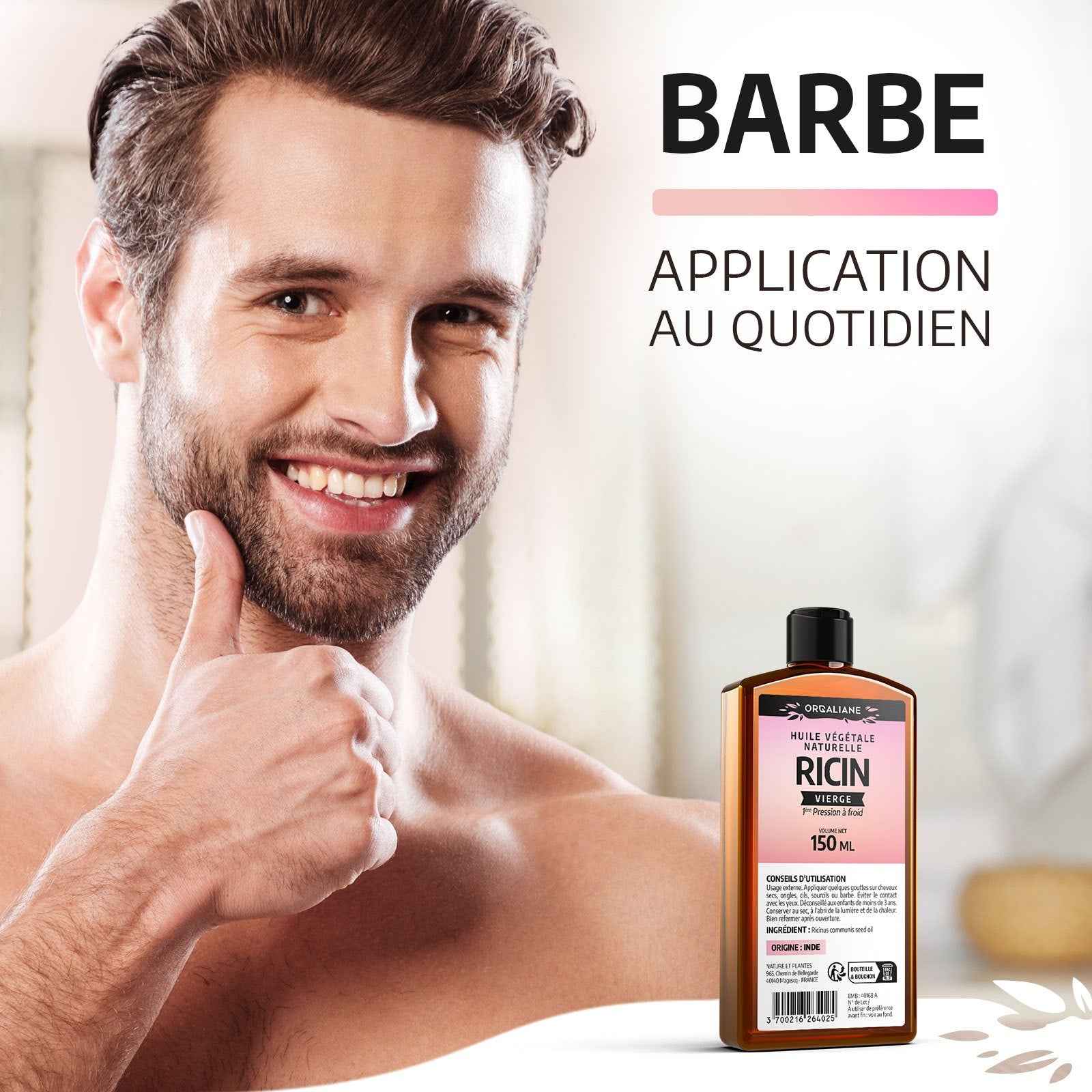Huile de Ricin Pure 250ml – Cheveux, Barbe & Cils