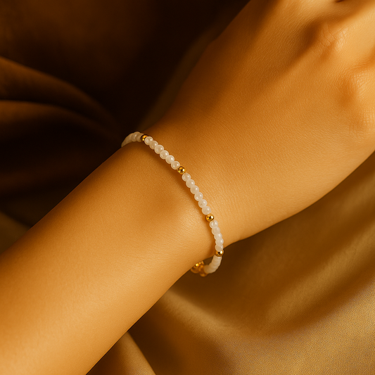 Bracelet pierre de lune naturelle – Énergie féminine, intuition & équilibre émotionnel