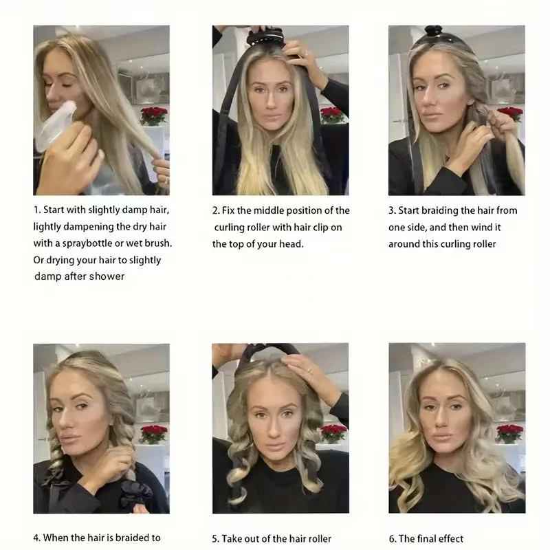 Kit Beauté 15-en-1 – Boucles Sans Chaleur + Massage Visage + Accessoires Sommeil Satin