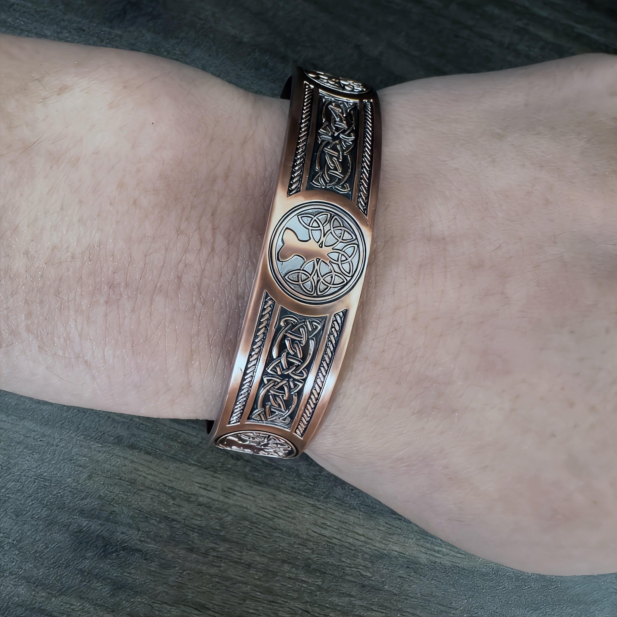 Bracelet Magnétique Cuivre – Arbre de Vie & Fermeture Aimantée