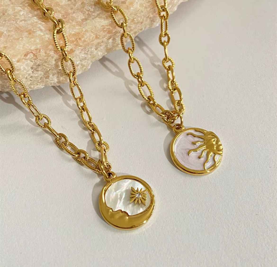 Duo Collier Soleil & Lune – Harmonie & Éclat - MoonRose by Amour’Eu