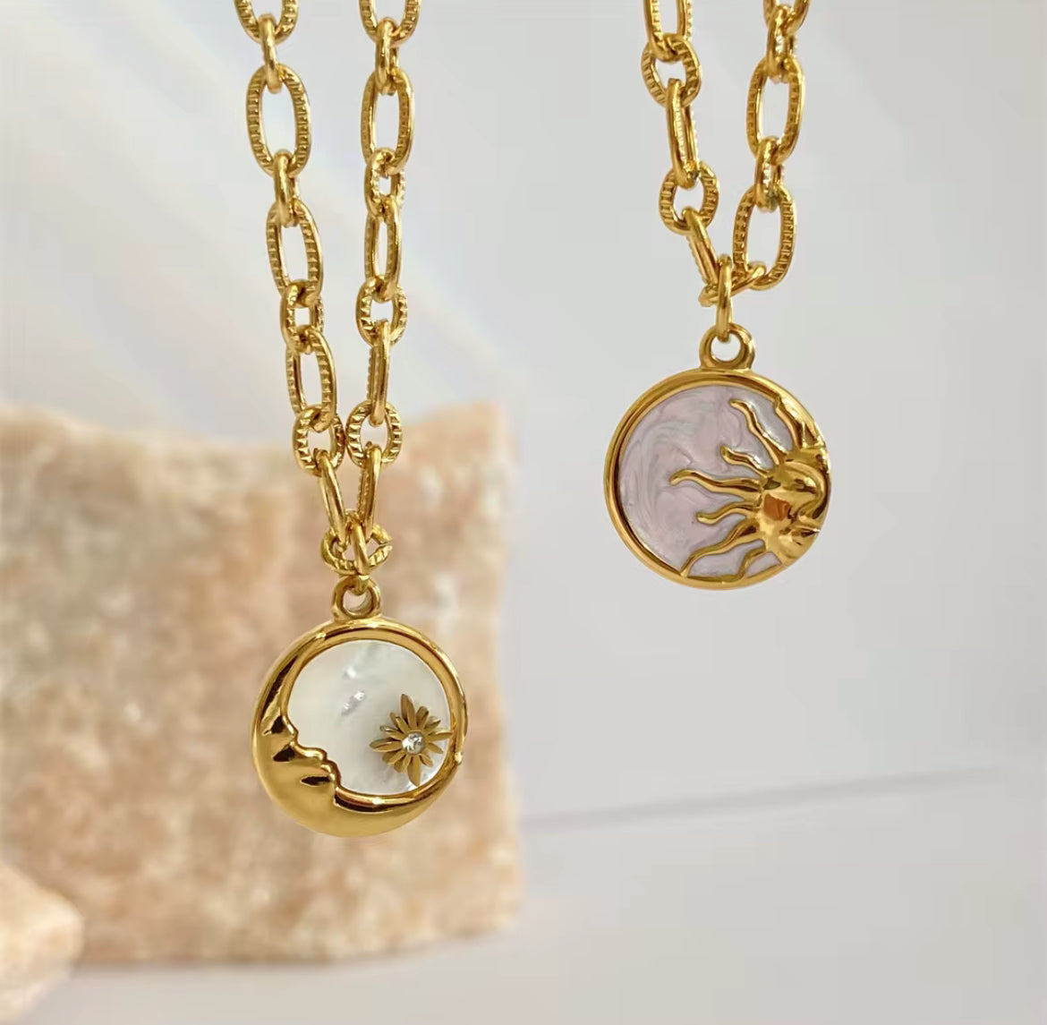 Duo Collier Soleil & Lune – Harmonie & Éclat