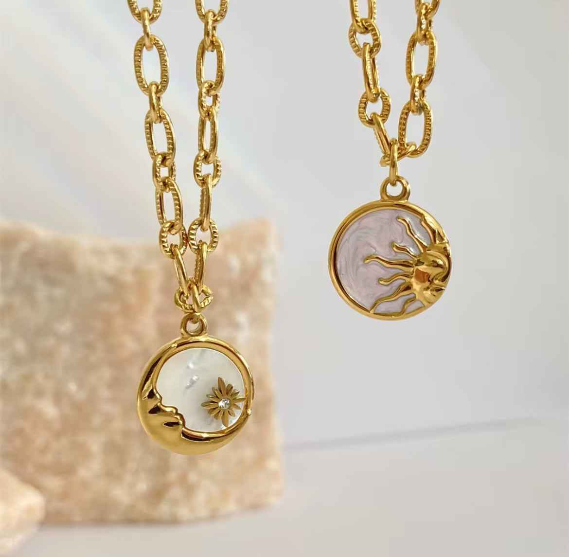 Duo Collier Soleil & Lune – Harmonie & Éclat - MoonRose by Amour’Eu