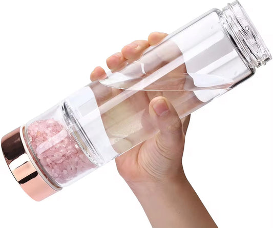 Bouteille infusion eau Quartz Rose