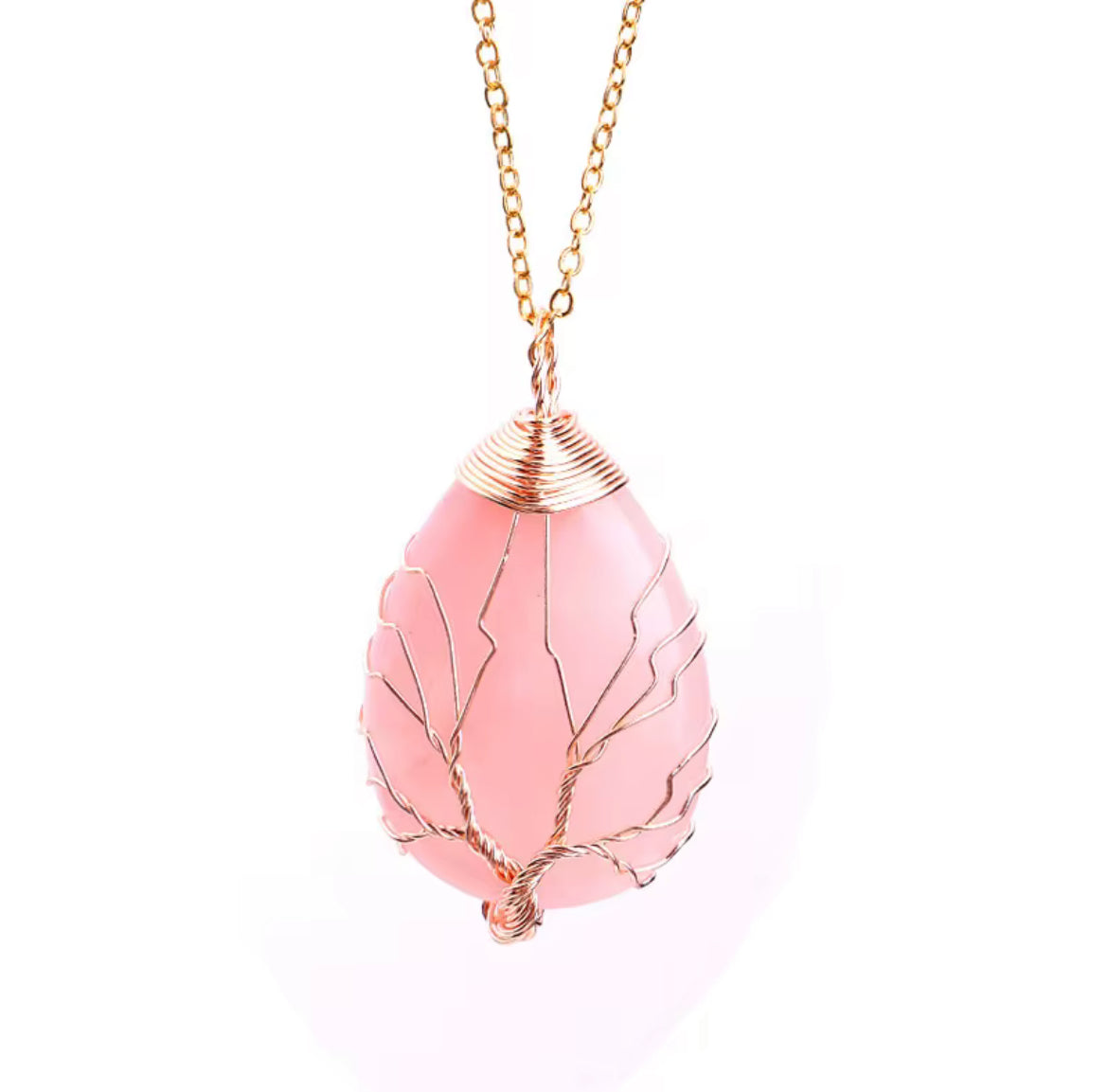 Duo Collier Arbre de Vie Améthyste & Quartz rose