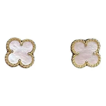 Boucles d’oreilles Blanc nacre & Doré Élégant - Inspiration Luxe & Style Intempore