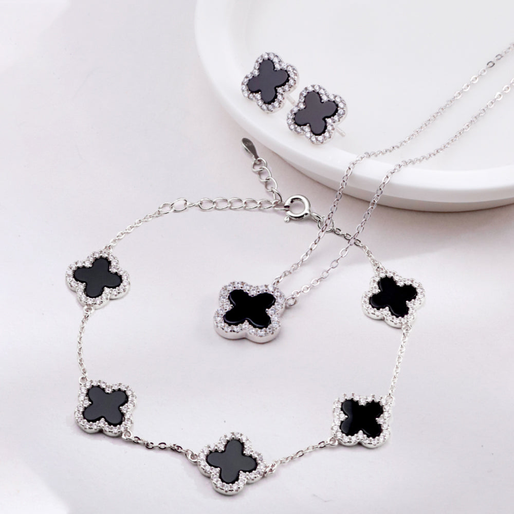 ✨ Ensemble Noir Boucles d’Oreilles et Collier - Luxe Éblouissant ! ✨