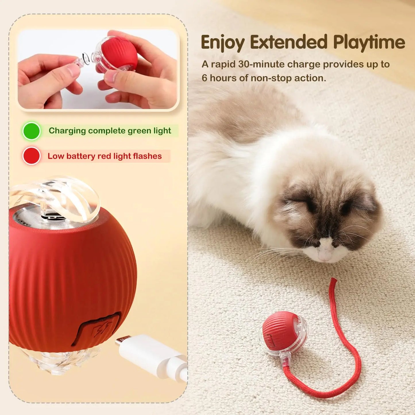 Boule interactive pour chat, jouet roulant automatique avec queue, jouet interactif Intelligent pour animaux de compagnie, souris intelligente, Super affaire