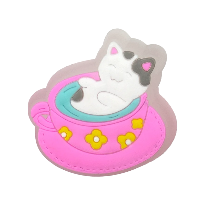 Breloques de chaussures LED roses, 1 pièce, animaux mignons, chat, cochon, arbre de noël, épingles à boucle de chaussure lumineuses pour femmes, accessoires de sabots, pendentif en jean