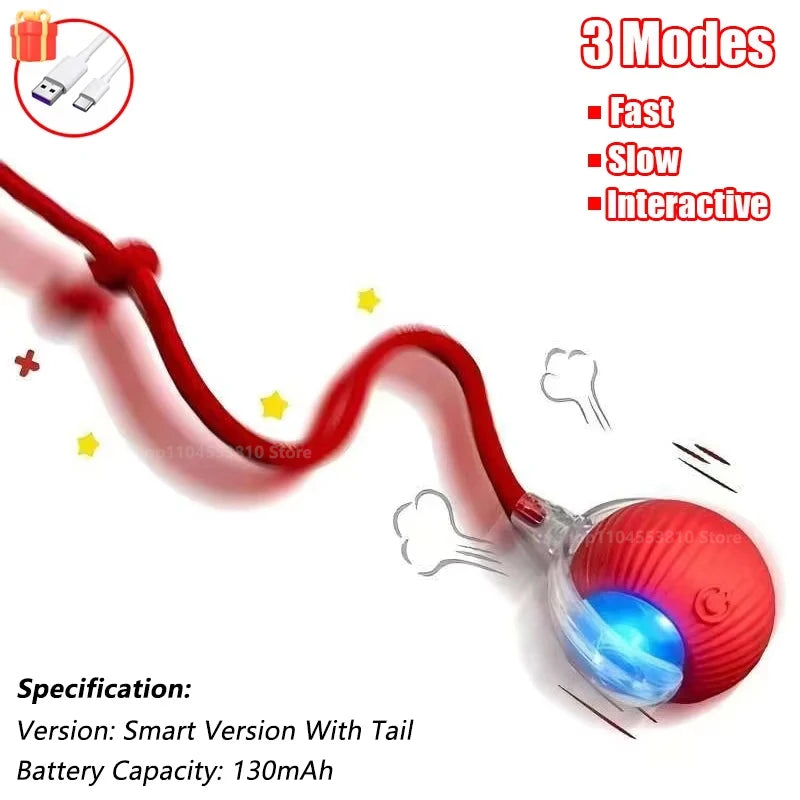 Boule interactive pour chat, jouet roulant automatique avec queue, jouet interactif Intelligent pour animaux de compagnie, souris intelligente, Super affaire