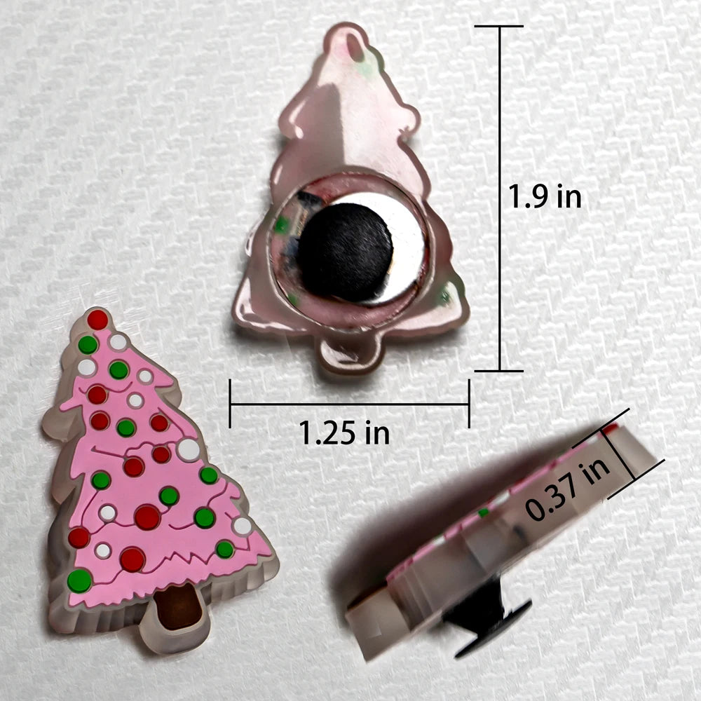 Breloques de chaussures LED roses, 1 pièce, animaux mignons, chat, cochon, arbre de noël, épingles à boucle de chaussure lumineuses pour femmes, accessoires de sabots, pendentif en jean