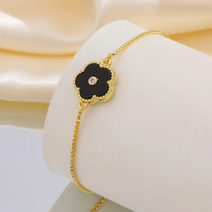 Bracelet Noir Élégance Simplement Dorée