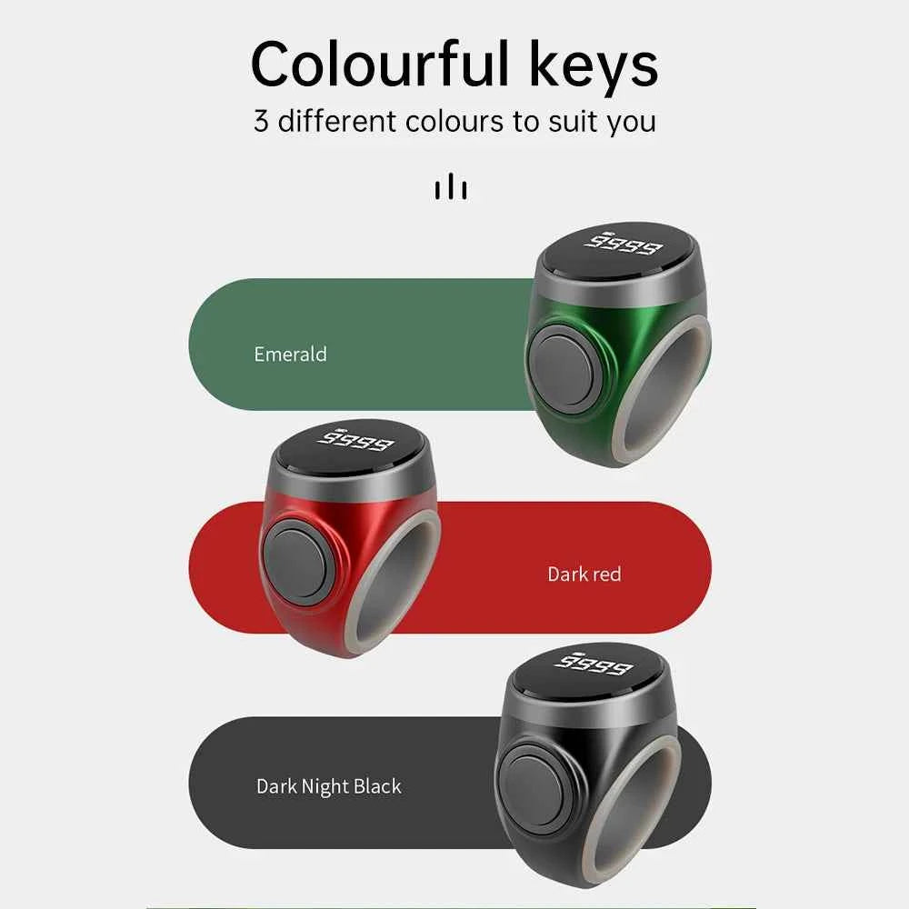 Compteur de comptage intelligent Tasbih compteur de comptage électronique numérique compteur de comptage musulmans Tasbeeh Zikr anneau compteur de prière Type-C Charge - MoonRose by Amour’Eu