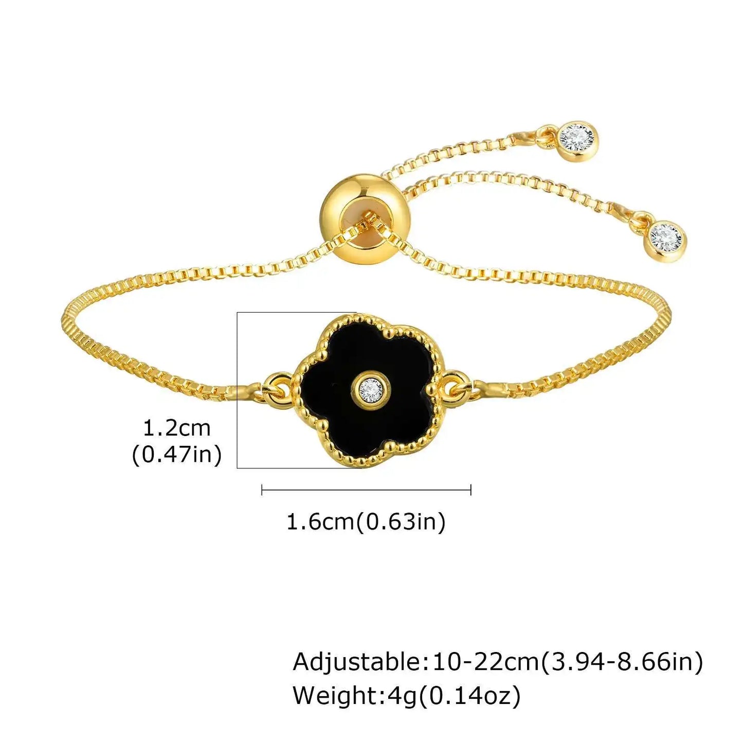 Bracelet Noir Élégance Simplement Dorée