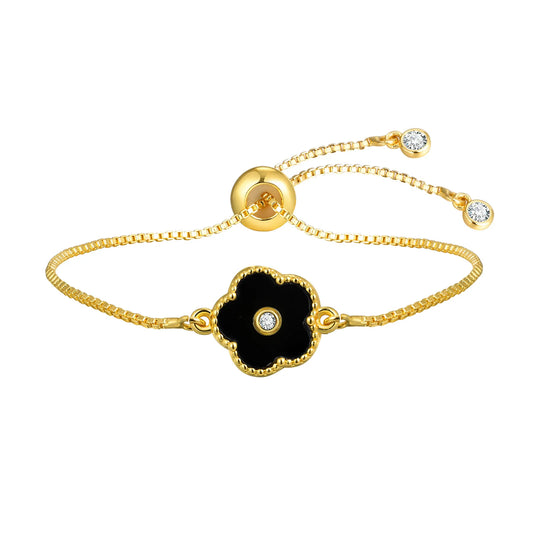 Bracelet Noir Élégance Simplement Dorée