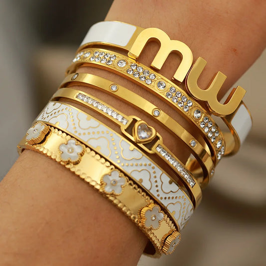 bracelets for Women Fashion Brand Jewelry Delicate Letter M Bangles Accessories
