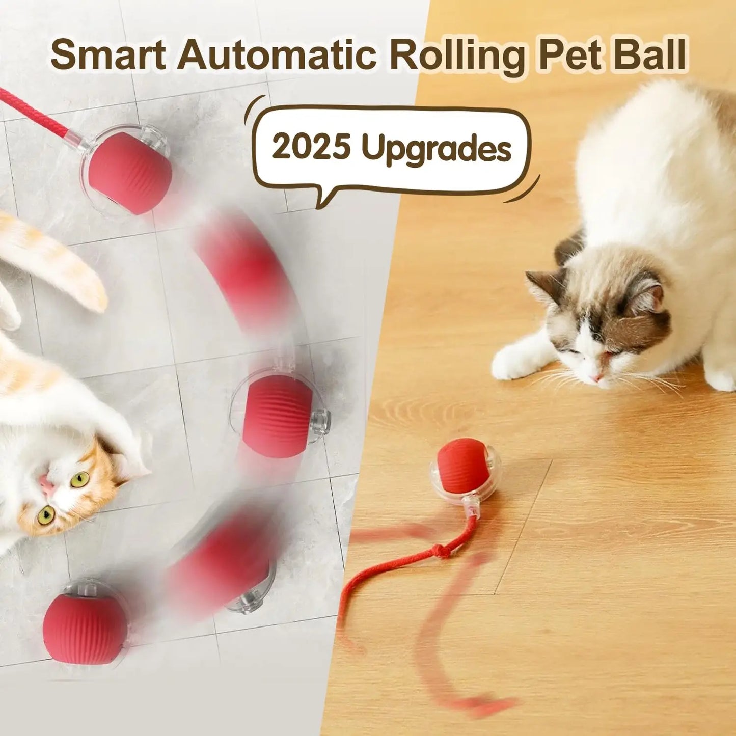 Boule interactive pour chat, jouet roulant automatique avec queue, jouet interactif Intelligent pour animaux de compagnie, souris intelligente, Super affaire
