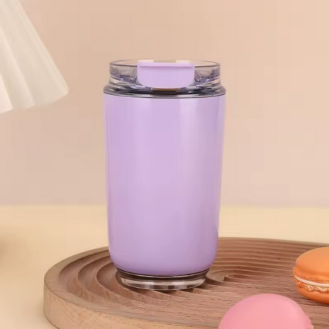 Mug isotherme Beige 240ml – Thermos inox étanche 6h chaud/ 12h froid
