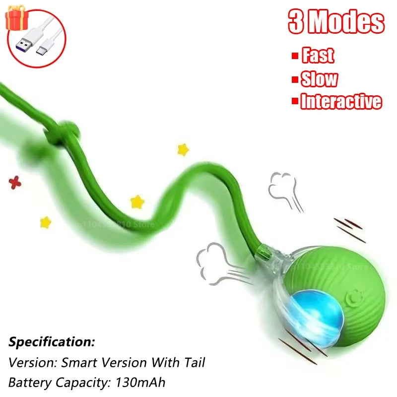 Boule interactive pour chat, jouet roulant automatique avec queue, jouet interactif Intelligent pour animaux de compagnie, souris intelligente, Super affaire