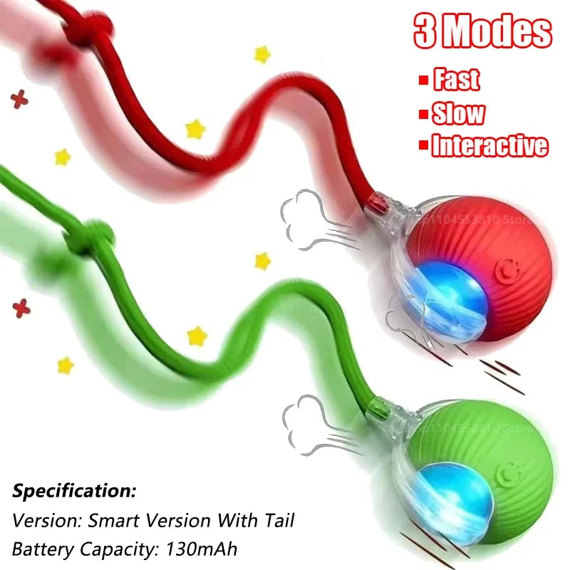 Boule interactive pour chat, jouet roulant automatique avec queue, jouet interactif Intelligent pour animaux de compagnie, souris intelligente, Super affaire