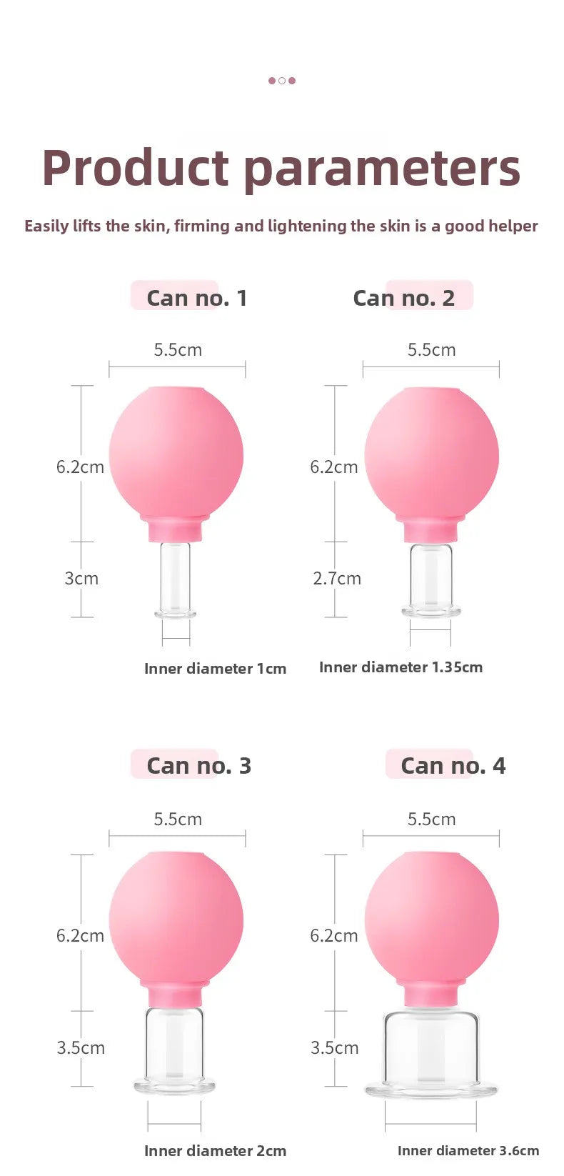 Set de 4 Ventouses Raffermissantes – Massage visage & corps