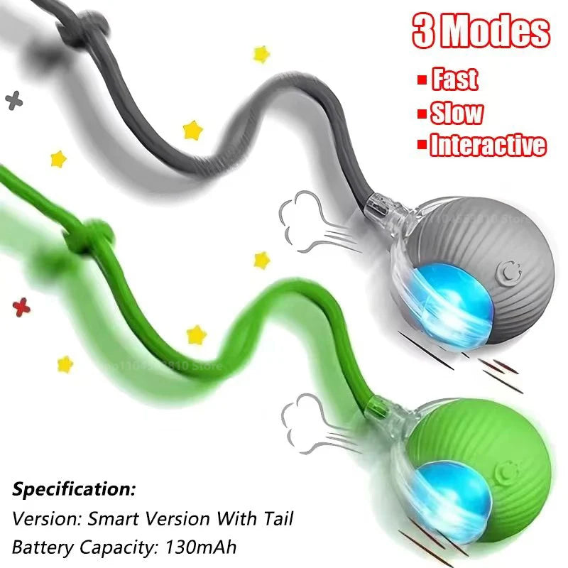 Boule interactive pour chat, jouet roulant automatique avec queue, jouet interactif Intelligent pour animaux de compagnie, souris intelligente, Super affaire