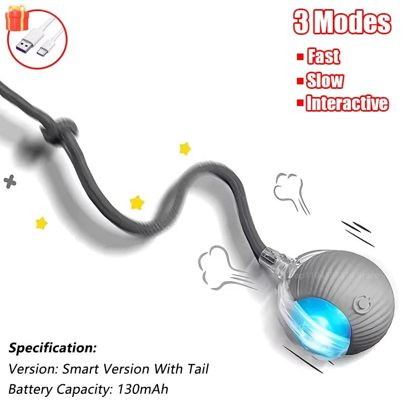 Boule interactive pour chat, jouet roulant automatique avec queue, jouet interactif Intelligent pour animaux de compagnie, souris intelligente, Super affaire
