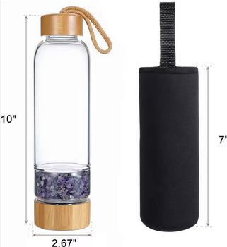 Bouteille Cristal Harmonie Triple – Quartz Rose, Blanc & Améthyste