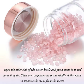 Bouteille Cristal Harmonie Triple – Quartz Rose, Blanc & Améthyste