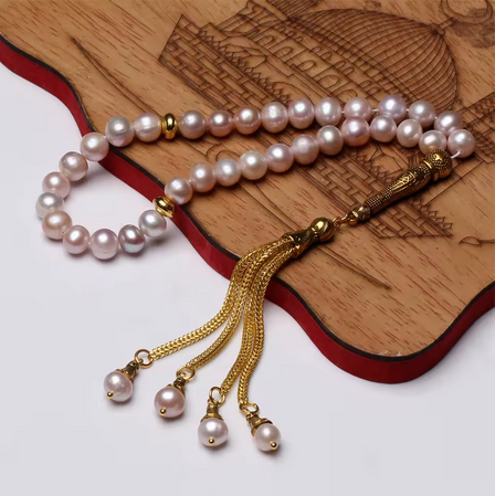Tasbih Perles d’Eau Douce – Rosé Lumineux