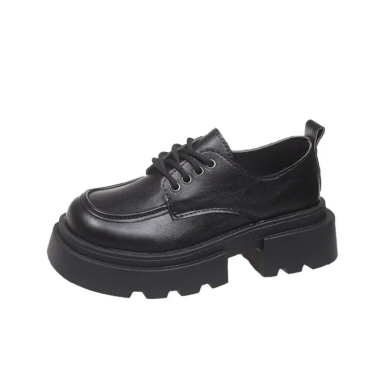 2024 New Spring Autumn Vintage Style Women's Thick Bottom High Heel Petite Shoes With Rubber Sole Adult Size Available