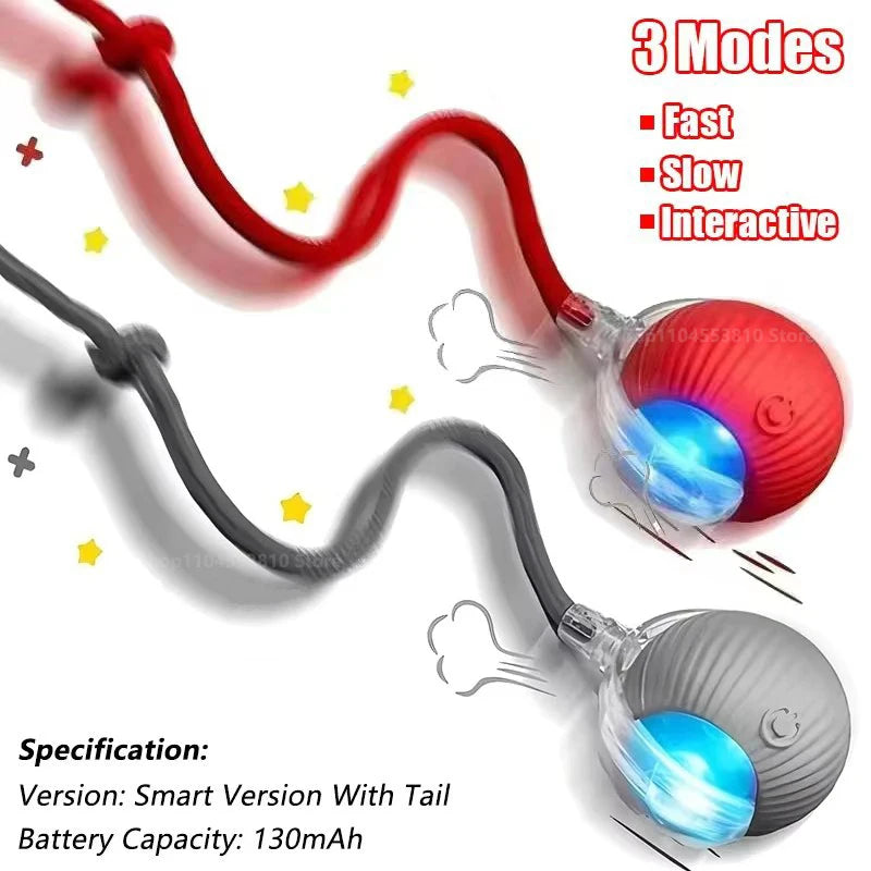 Boule interactive pour chat, jouet roulant automatique avec queue, jouet interactif Intelligent pour animaux de compagnie, souris intelligente, Super affaire